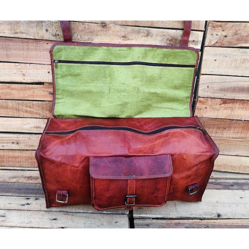Leather Duffle Bag, Handmade Leather Weekender, Gym Bag Men, Vacation Duffel Bag, Travel Bag, Overnight Bag, Leather Flap Holdall