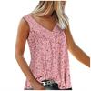 Womens Sleeveless V Neck Casual Blouse Floral Print Lightweight Summer Top with Relaxed Fit and Soft Fabric for Everyday Wear