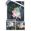5Pcs Elegant Rose Boutonniere Set for Wedding Handmade Corsages Flowers with Pin and Clip Jewelry for Grooms and Guests