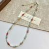 Colorful Natural Stone Necklace for Women - Shoushan Stone Beaded Collar Chain - Small-scale Design with High-end and Elegant Style Hand Chain