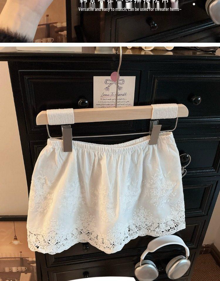 Korean High Waist Lace Mini Skirt - Women's Spring White Layered Design