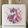 Pink Large Flower Unicorn Wall Sticker Self Adhesive Removable PVC Bedroom Living Room Hallway Decor
