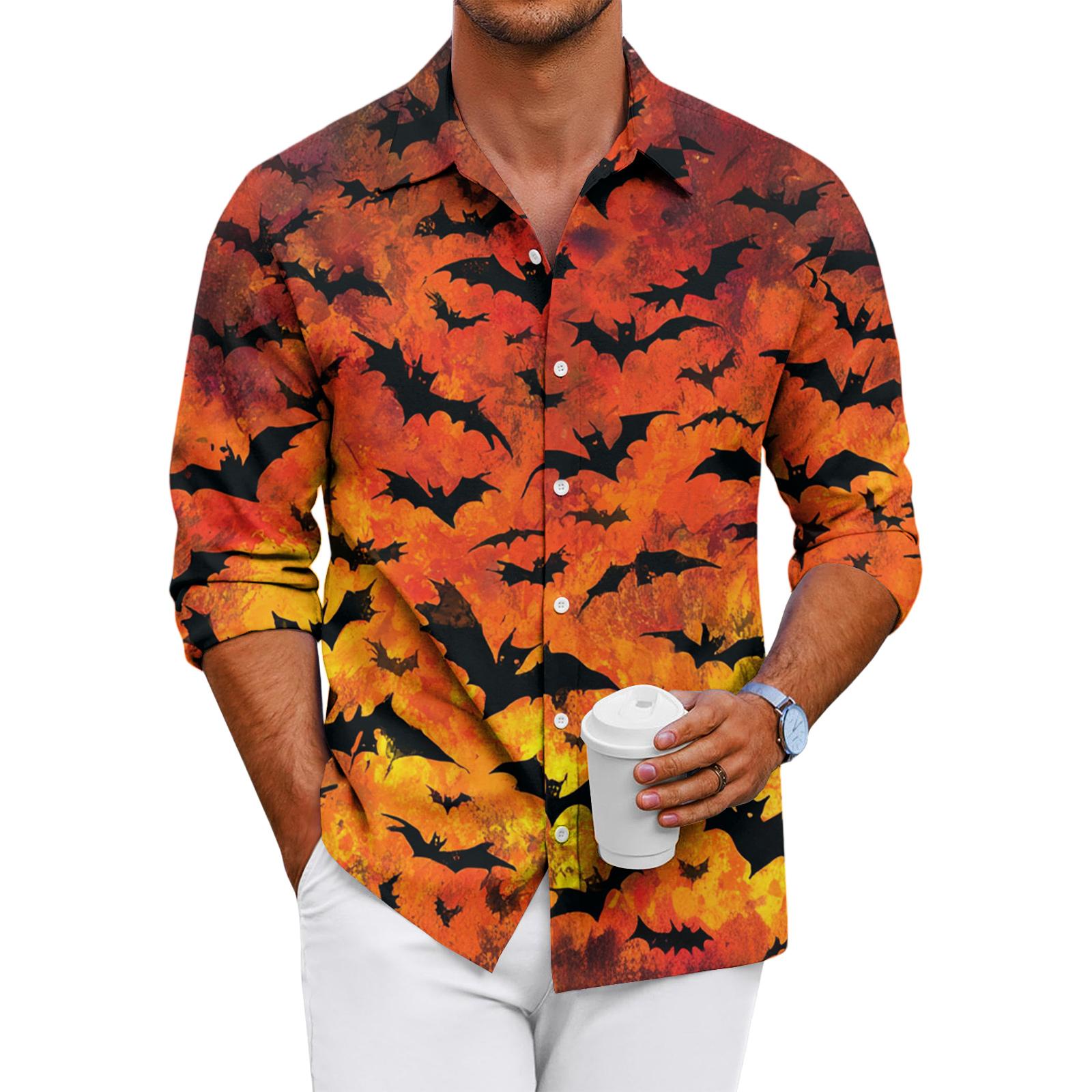 

Чоловіча повсякденна сорочка з довгим рукавом вільного крою на ґудзиках XXL