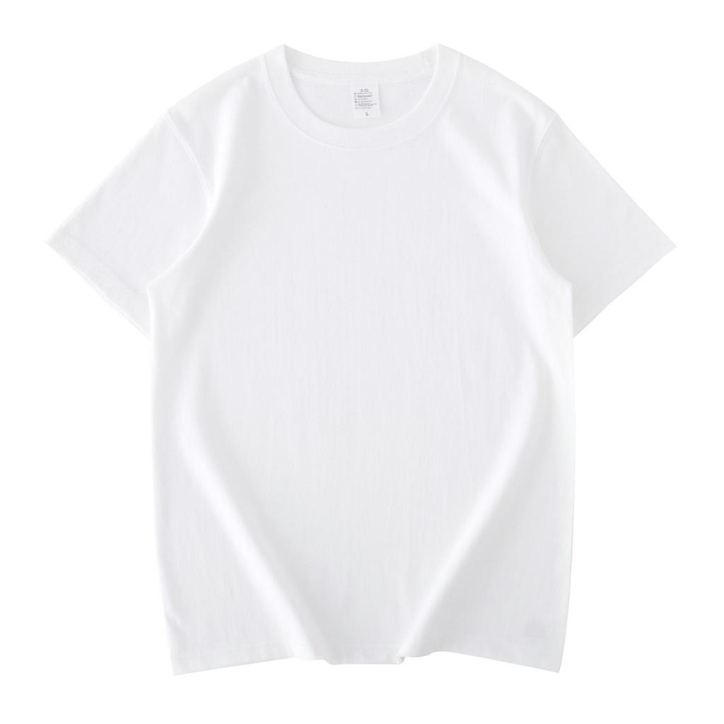Men's & Women's Seamless Heavyweight CVC Cotton Short Sleeve T-shirt - Solid White