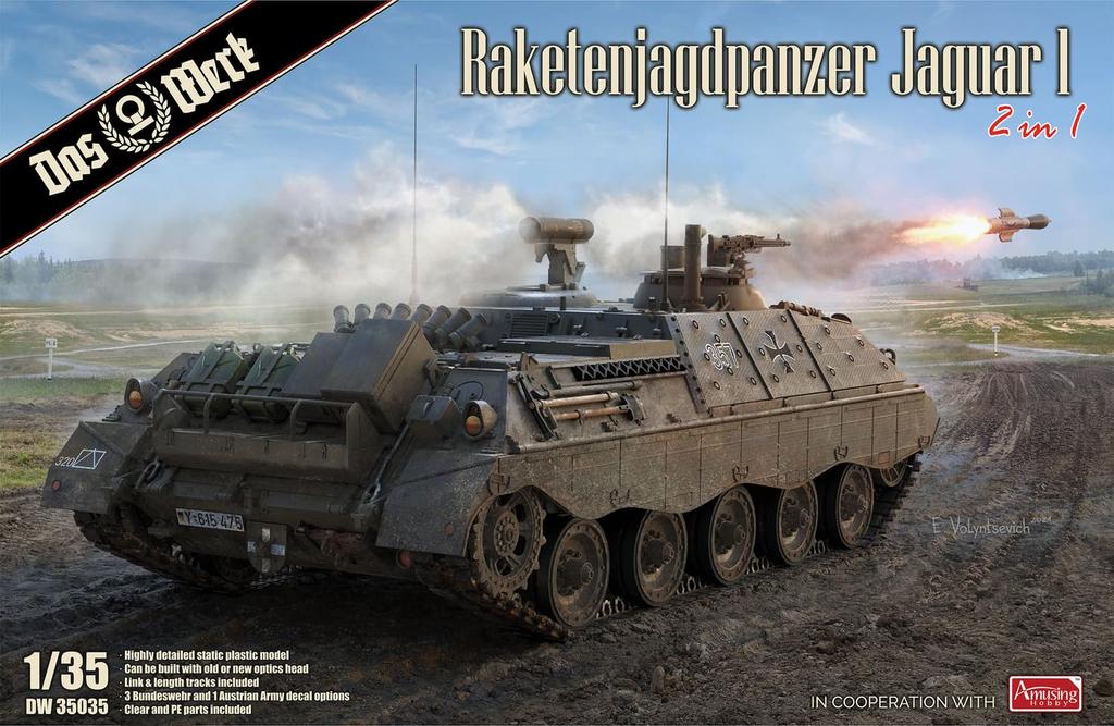 Das Werk 1/35 Deutscher Raketen Jagdpanzer Jaguar 1 (2 in 1) Plastikmodellbausatz USCDW35035