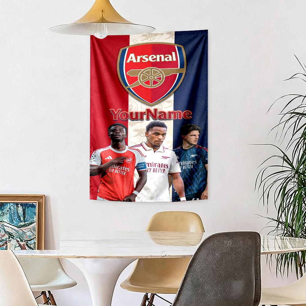 Arsenal Custom Ditt Navn Vægdekoration Vægtæppe Kunst Til Kæledyrsminde Fødselsdag Bryllupsfest Baggrund Familiegave