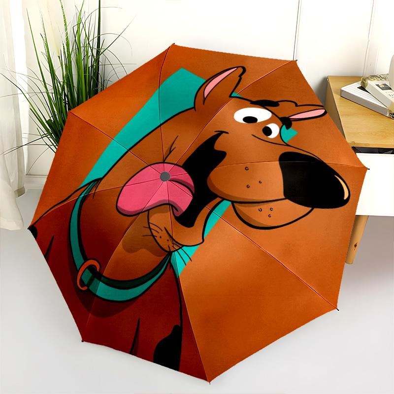 Scooby-Doo pattern, automatic folding umbrella, portable and foldable design, 8 ribs, a Christmas or birthday gift.