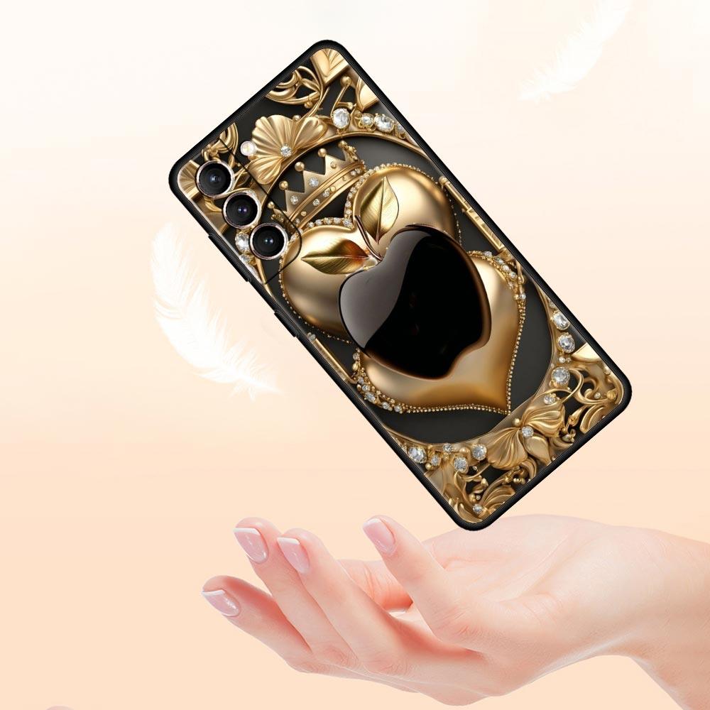 Happy Black Apple Phone Case Cover for Samsung Galaxy S26 S25 S24 S23 S22 S20 S21 FE Ultra S25 Edge Plus 5G Soft TPU Shell Capas