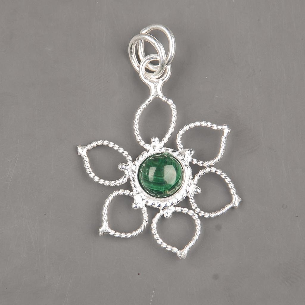 Malachite Pendant, 925 Sterling Silver Pendant Jewelry. Gift For Women Handmade Pendant Gemstone Jewelry