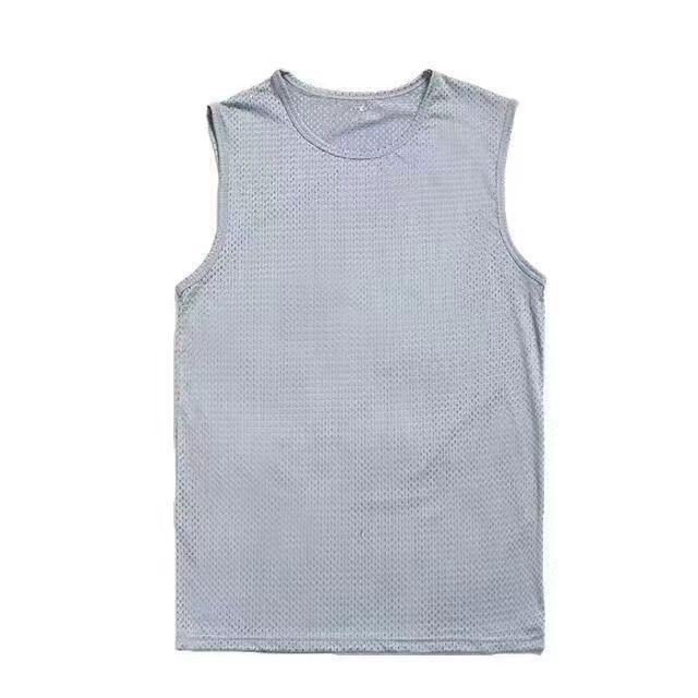 

Men s Quick-Dry Ice Silk Mesh Sleeveless Sports Vest for Summer L [Recommended 40-50 kg]