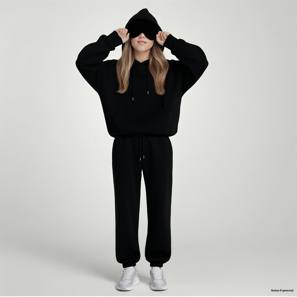 2025 Autumn/Winter Raglan Sleeve Sweatshirt & Zipper Pocket Long Pants Set