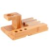 Multifunctional Bamboo Watch Holder Desktop Phone Rack Laptop Storage Organizer for Home Office