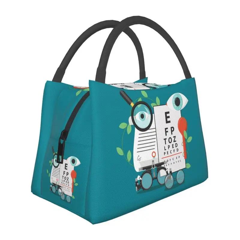Syntest Snellen-tavla Lunchväska för kvinnor Optiker Synundersökning Återanvändbar Kylväska Termisk Matisolerad Lunchlåda