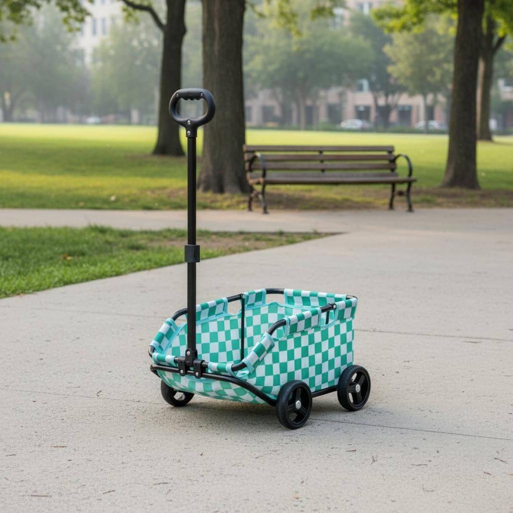 Foldable Pet Stroller Portable Lightweight Carrier Cup Holder