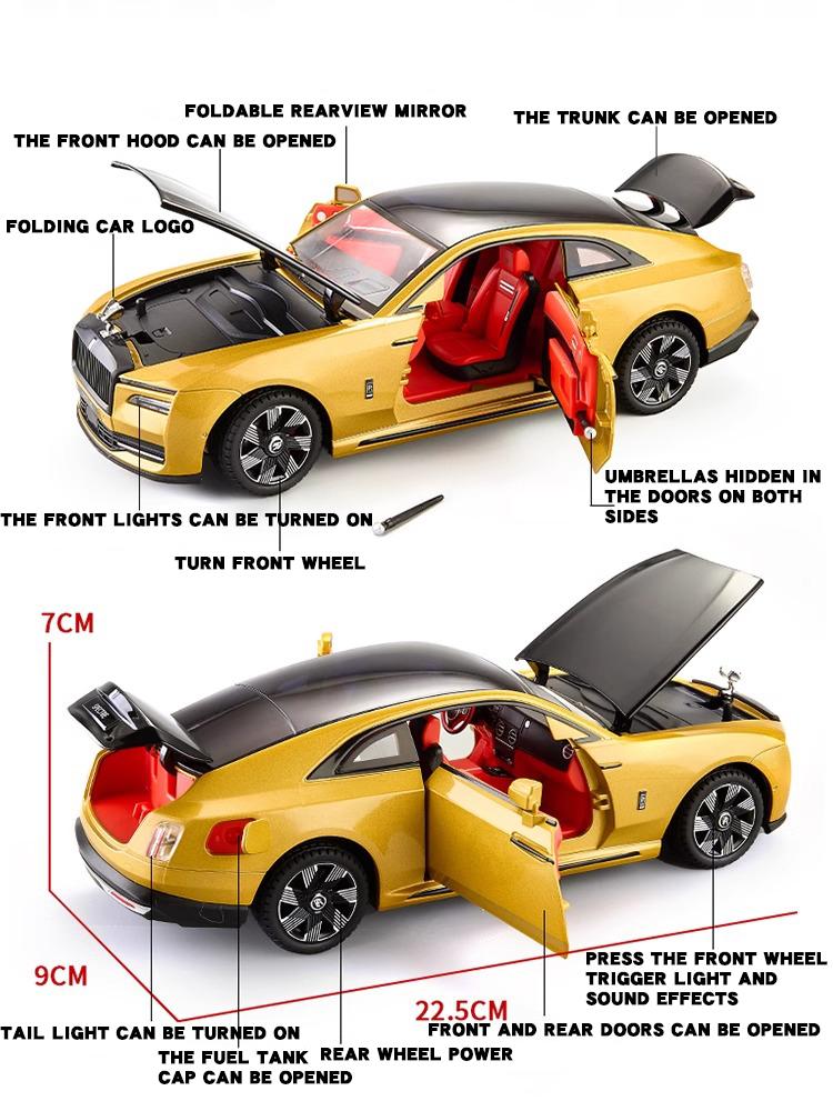 1:24 Rolls Royce Spectre Alloy Diecast Model Car Sound & Light Collection Gifts Christmas Present For Boyfriend Birthday Gifts