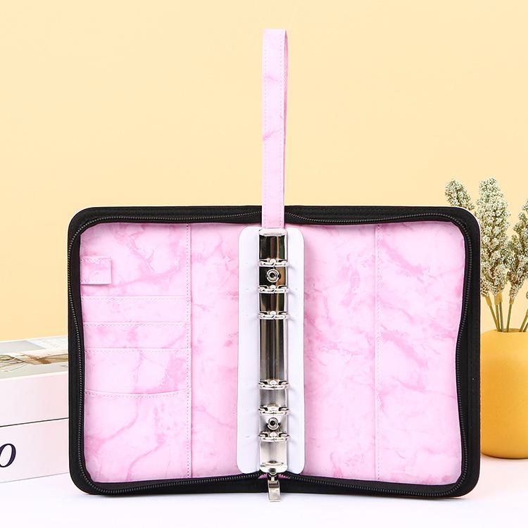 A6 Hand Zip Bag Marble Loose Leaf Binder Notebook Inner Core Cover Note Book Planner Office Stationery Supplies