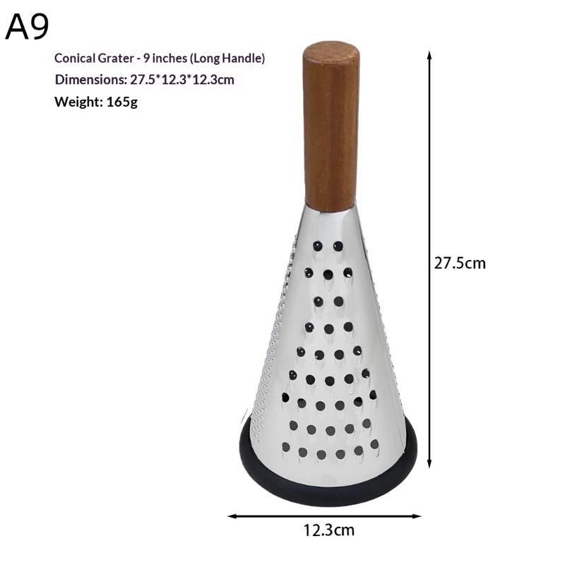 Manual Cheese Grater Cone Shaped Stainless Steel Ergonomic Kitchen Gadget for Cheese Fruits Vegetables Fast Prep