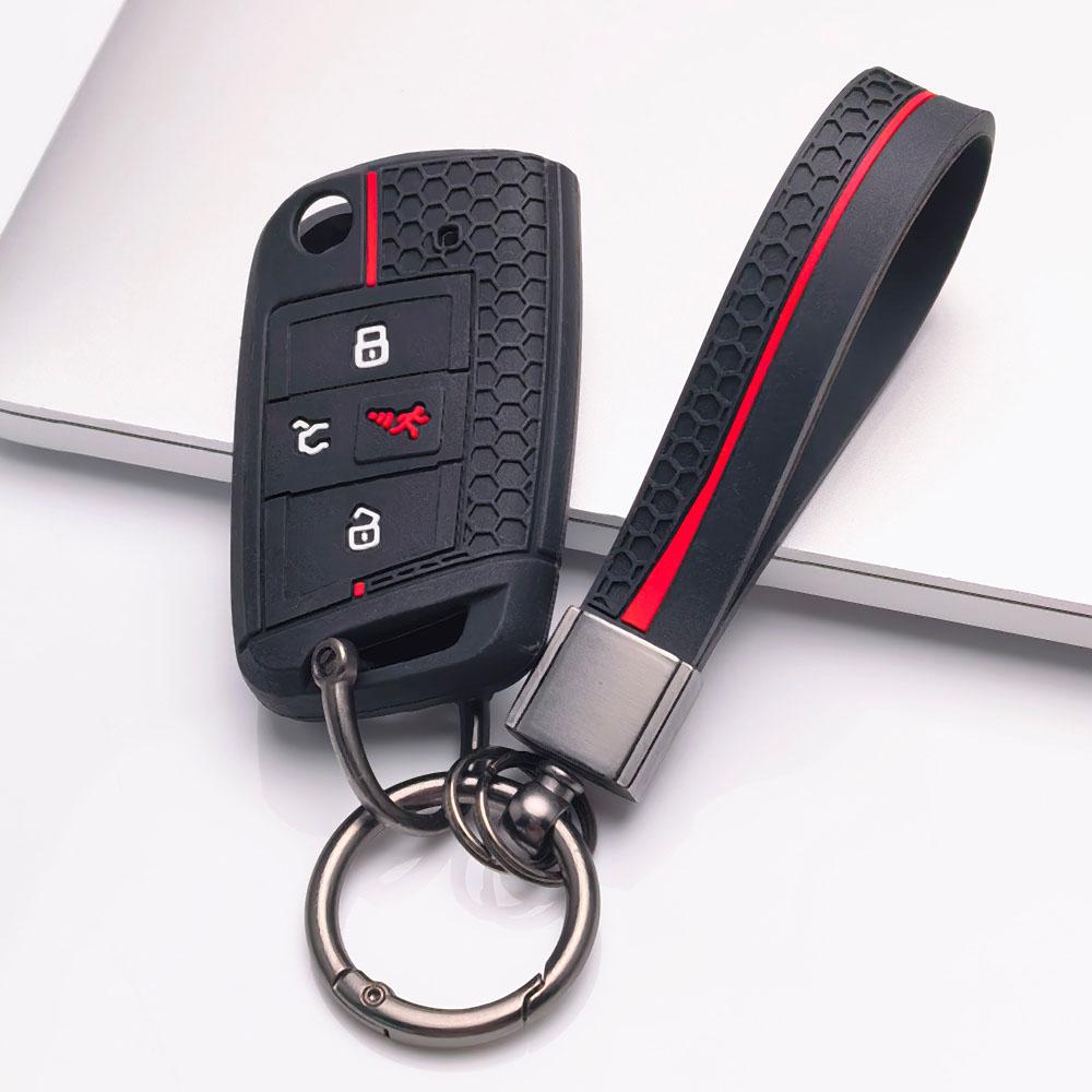 Key Cover for VW Golf Jetta Passat Tiguan GTI Sagitar MK7 GLI Magotan with Keychain Protective Accessory Key Fob Protection Replacement