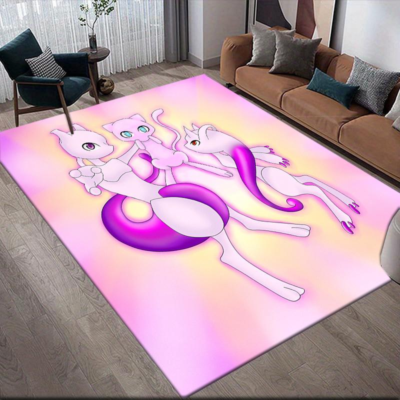 

mew2 Square Area Rug, Non-Slip Floor Mat for Living Room, Perfect Gift for Mewtwo Fans.chl 60x90cm