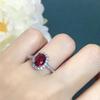 Youngever Colored Gems Ruby Ring for Women Artificial Red Corundum Tourmaline Color Ring with Diamond Fashion Ornament