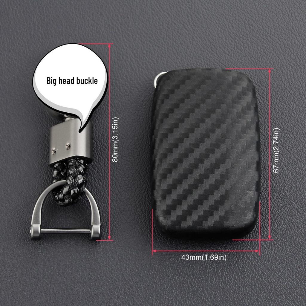 Carbon Fiber Silicone Key Case Cover for Land Rover Models: Range Rover Sport, Velar, Evoque, Discovery 4, Discovery Sport.