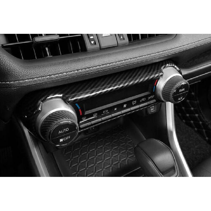 Trim Carbon Fiber Console AC Switch Control Panel 1PCS For Toyota RAV4 -