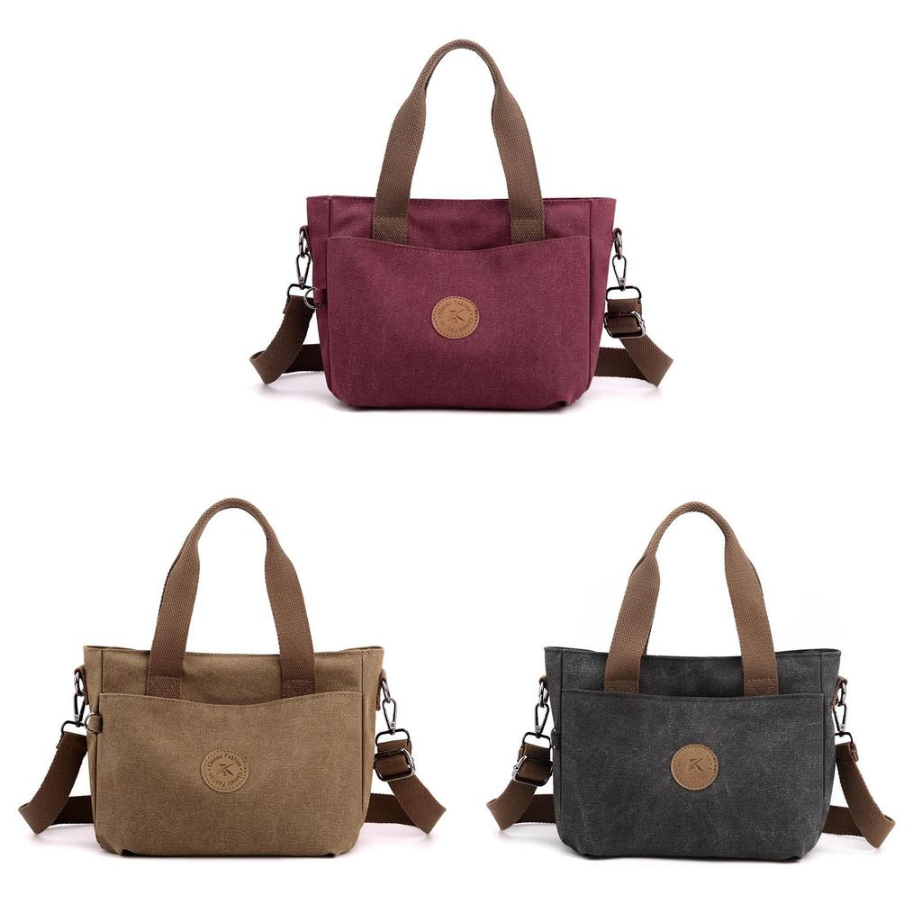Borsa a Tote in Tela da Donna con Chiusura a Zip e Tasche Interne per l'Uso Quotidiano