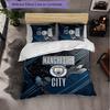 Set Lenzuola Manchester City Modello 3 Pezzi Morbida Copripiumino in Microfibra con Federe per Camera da Letto