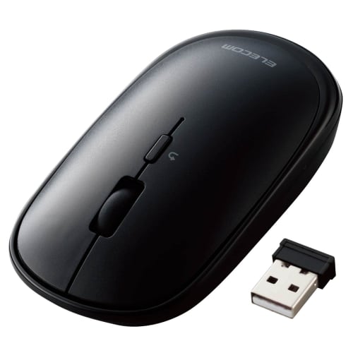 ELECOM Wireless Mouse, Wireless 2.4GHz Slint M-TM10DBBK/EC, Thin, Quiet, 4 Buttons, with Presentation Mode Function, Compatible with Windows Mac, Blac