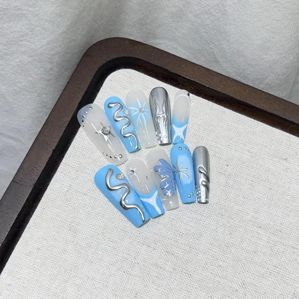 Wearing Armor Pure Handmade High-quality Atmosphere Hand-painted Manicure Finished Product Fake Nail Patch Can Be Detached