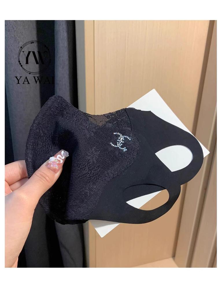 3D Ice Silk UV Protection Lace Face Mask with Eye Corner Guard