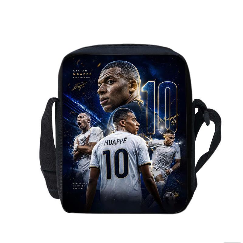 M-Mbappe Printed Shoulder Messenger Bag Handbag Football Star School Bags Phone Bag Football Sports Shopping Bag Best Gift