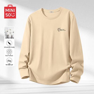 Men's Long Sleeve T-shirt with Smiling Cat Graphic