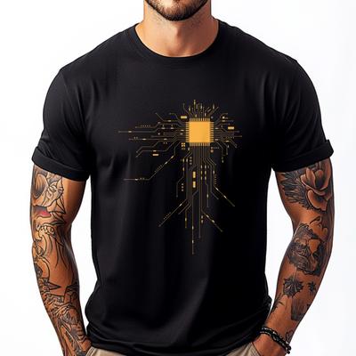 Coole Computer-Geek-Grafik-T-Shirts für Damen und Jugendliche mit CPU-Aufdruck Gamer-Grafik-T-Shirts Übergröße Familie
