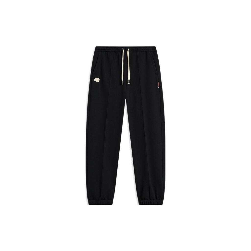 Li Ning Badfive Solid Color Loose Fit Jogger Pants Men Bottoms Black AKLT843-4