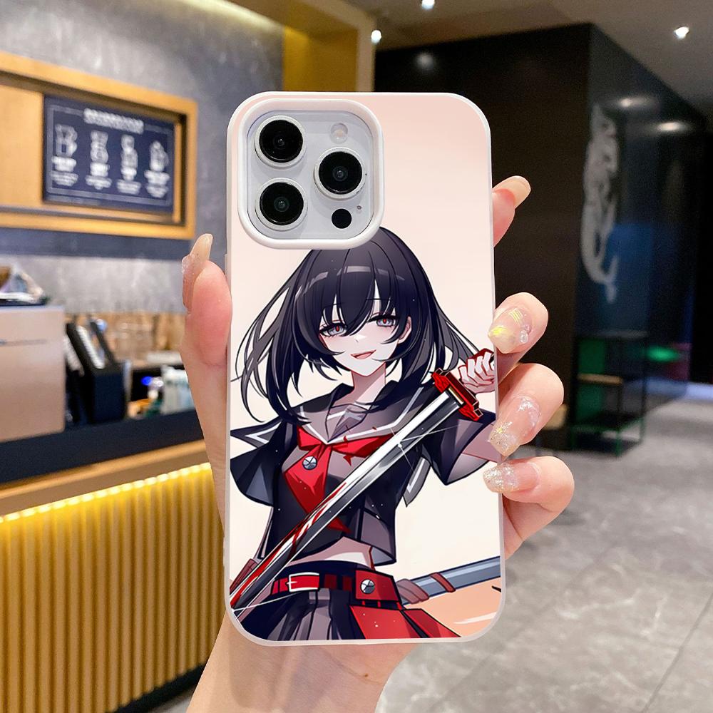 Akame Kurome Jelly Double layer White Mobile Phone Case for iPhone 17 16 15 14 13 12 11 Air Pro Max Plus Protective