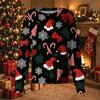 Women's Christmas Print Long Sleeve Caregiver Cardigan Top with Single-Breasted Button Front