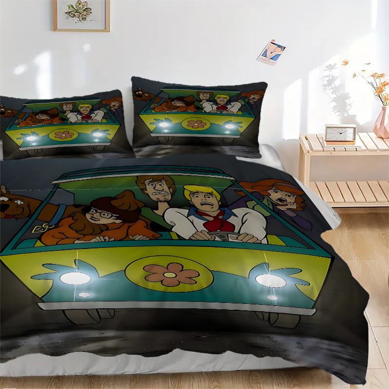 

Набор постельного белья Scooby-Doo из 3 предметов - Можно стирать в машине, Включает 1 пододеяльник и 2 наволочки, Наполнитель не входит в комплект, Всесезонный домашний декор для По 135x200cm