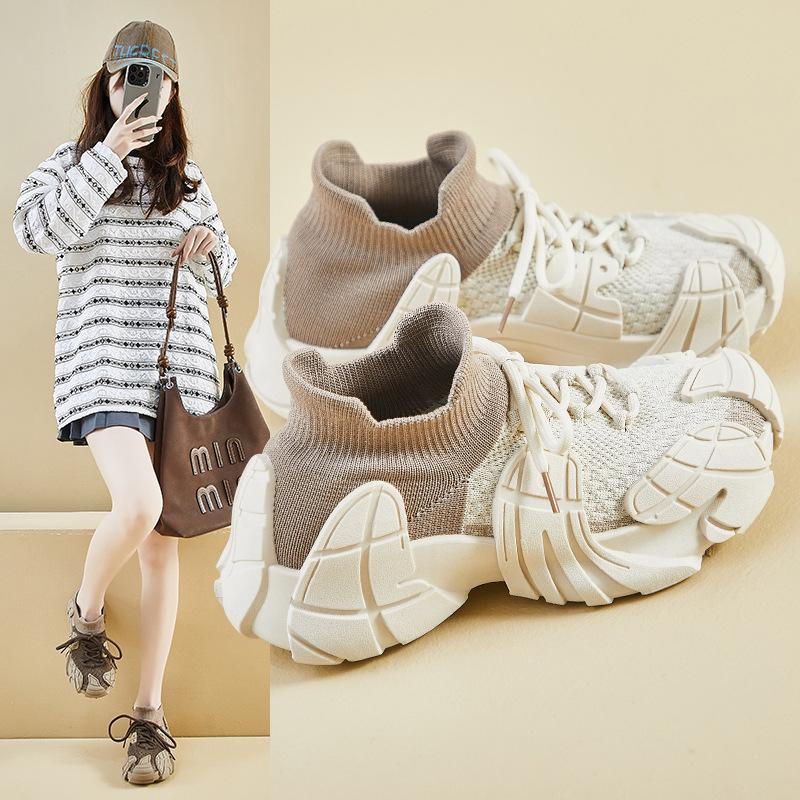 Socks and shoes new women's casual shoes platform women's shoes summer breathable octopus flying woven sports shoes large size