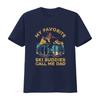 My Favorite Buddies Call Me Dad Skiing T Shirt Casual Crew Neck Slight Stretch Fabric Regular Fit Perfect For Unisex All Vintage