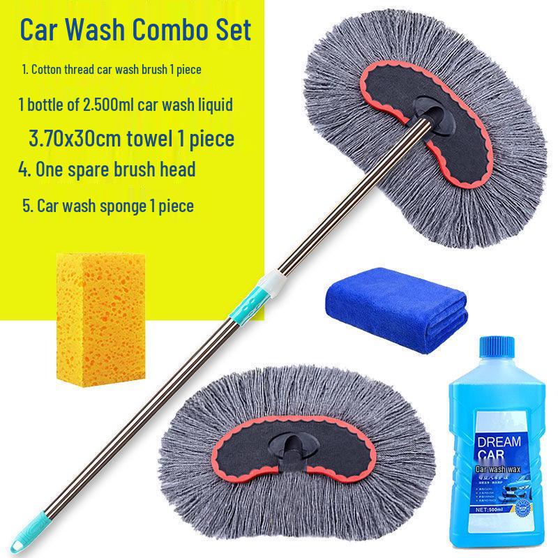 Telescopic Car Wash Mop with Long Handle - Car Cleaning Brush
