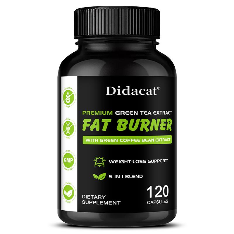 Didacat Premium Green Tea Extract with Green Coffee Bean, 5 in 1 Blend 120 Capsules Dietary Supplement 120PCS
