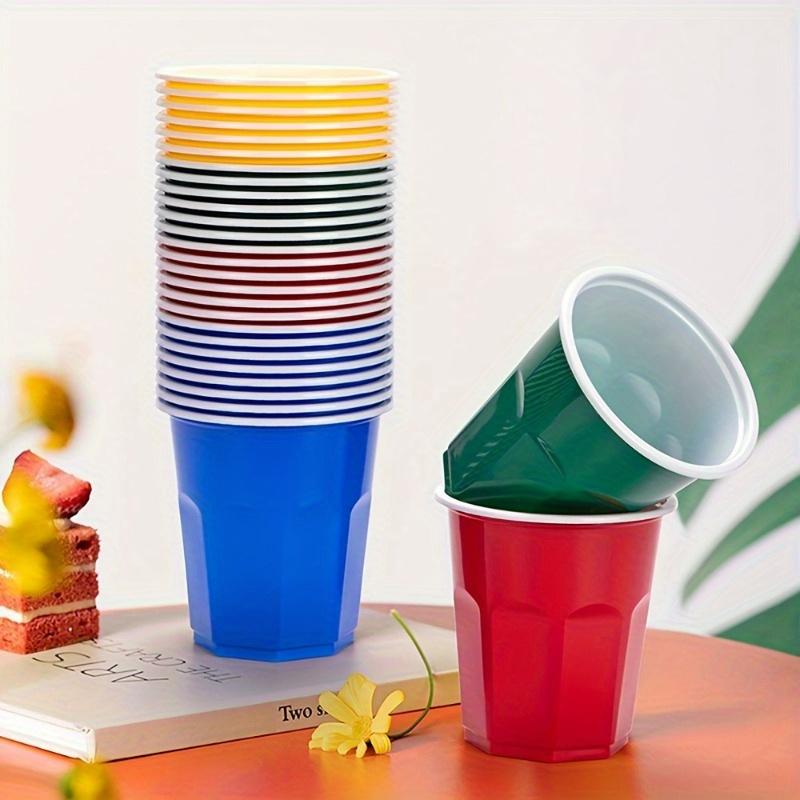 100/200pcs Vibrant MutiColor Plastic Cups Multi Color Cups for Hot and Cold Beverages - Perfect for Parties, Weddings, Graduation and Family Gathering