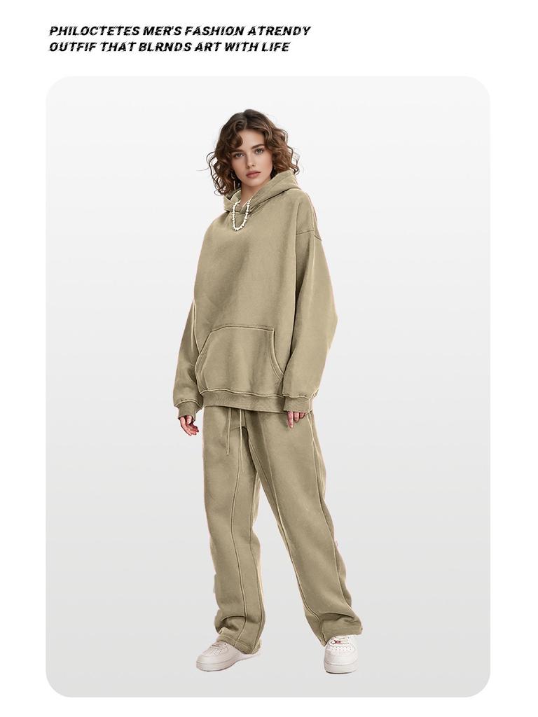 420g Salt-Washed Distressed Oversized Retro Hoodie