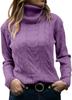 European Retro High Neck Knit Pullover - Women's Long Sleeve Sweater (Solid Color, Autumn/Winter)