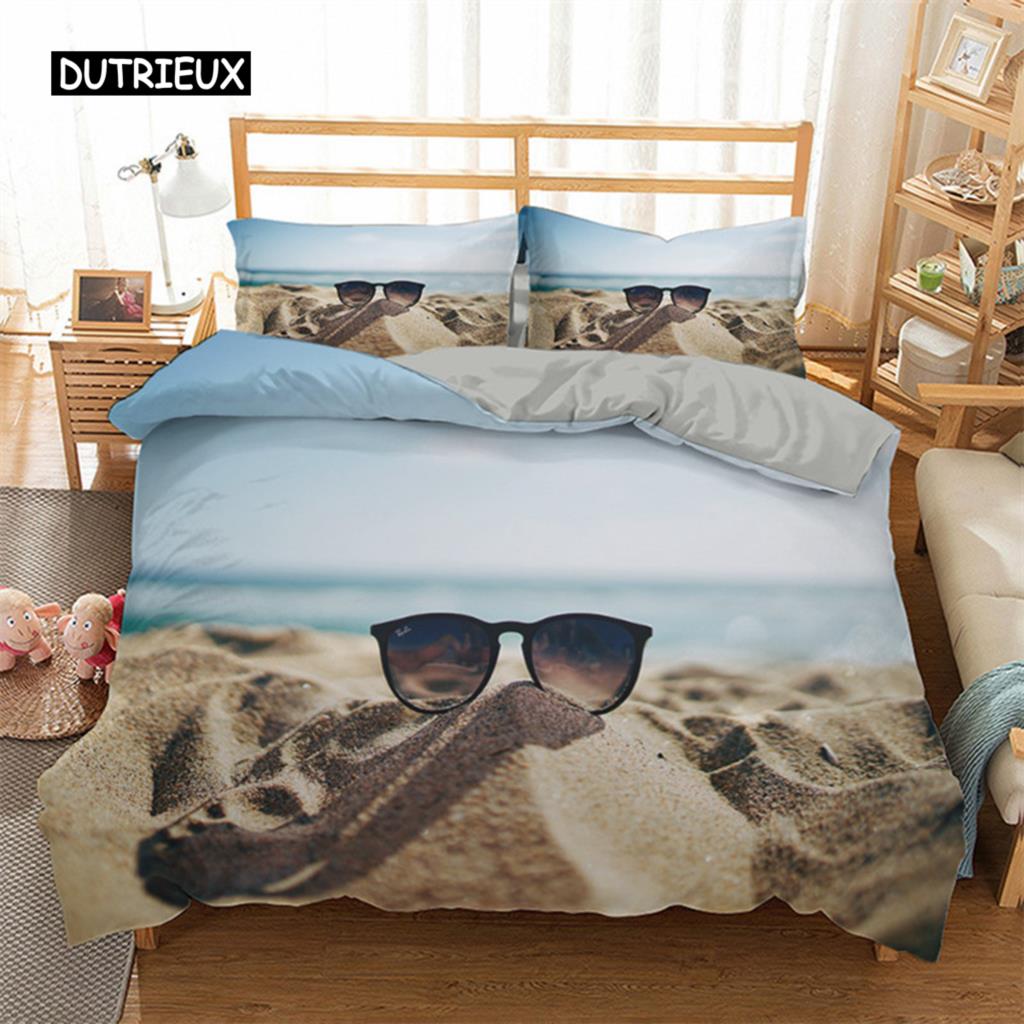 

Комплект постельного белья Starfish Summer Beach Seashell Starfish Twin Комплект постельного белья из полиэстера Hawaiian Tropical Nature Sea King Quilt Cover EU single(135x200cm)