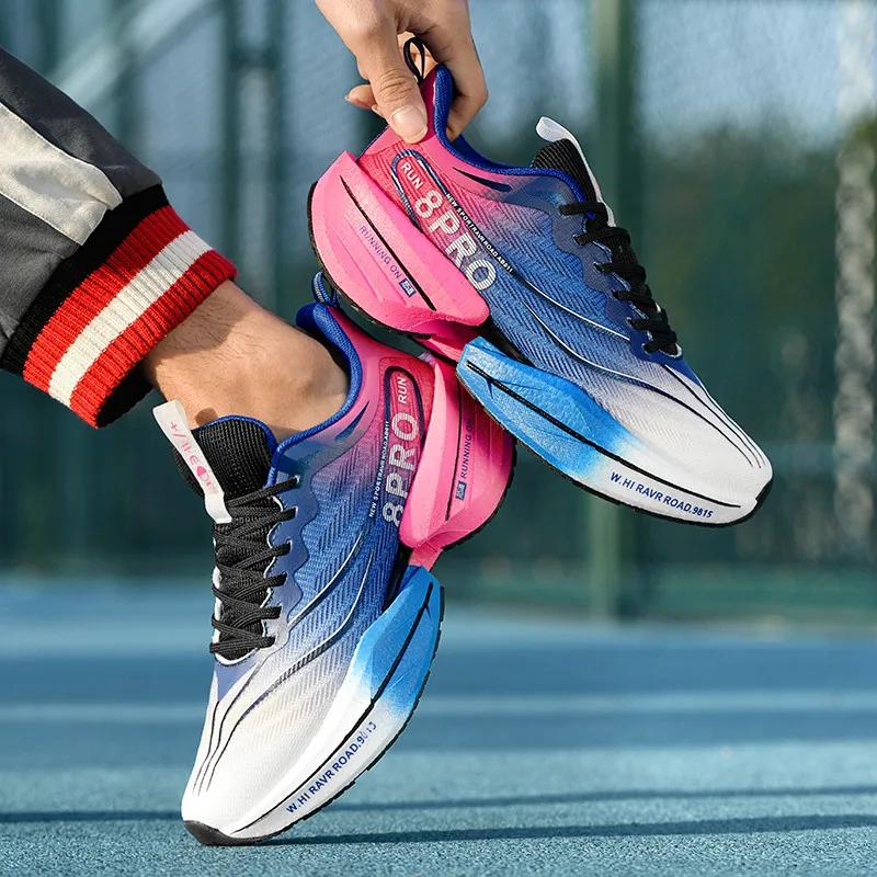 Men's Carbon Plate Sneakers Breathable Marathon Athletic Running Shoes 8PRO Fitness Outdoor Tennis Training Sports Shoes Women