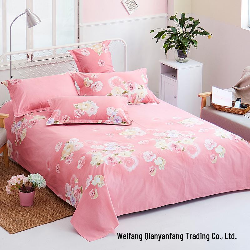 Soft and Skin-friendly Single Print Duvet Cover & Brushed Bed Sheet - 1.5 Meter
