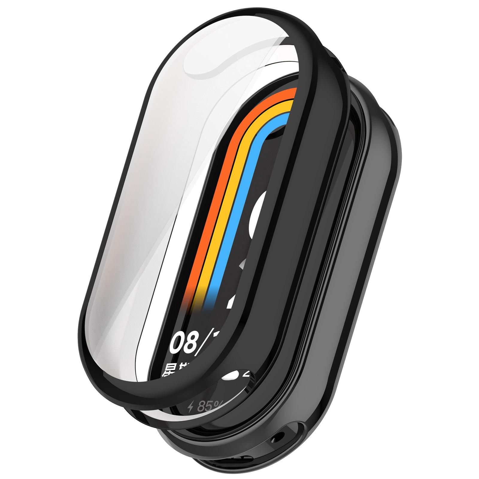 

Гальванизированный чехол из ТПУ для Xiaomi Mi band 9 10 Smart Band, защитное стекло для экрана для Xiaomi Band 9, чехол Mi Band 10 чёрный