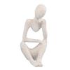 Resin Thinker Statue Abstract Thinker Figure Thinker Style Decoration for Living Room Office Book Shelf Sandstone Left